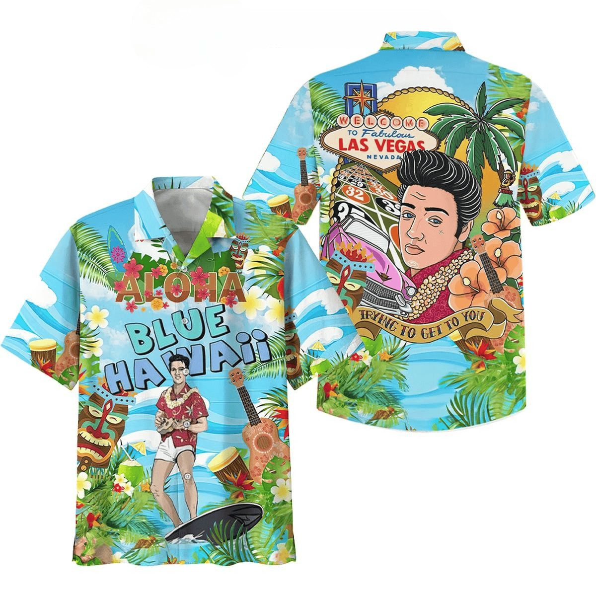 aloha blue sea elvis presley funny hawaii shirt p8ho2