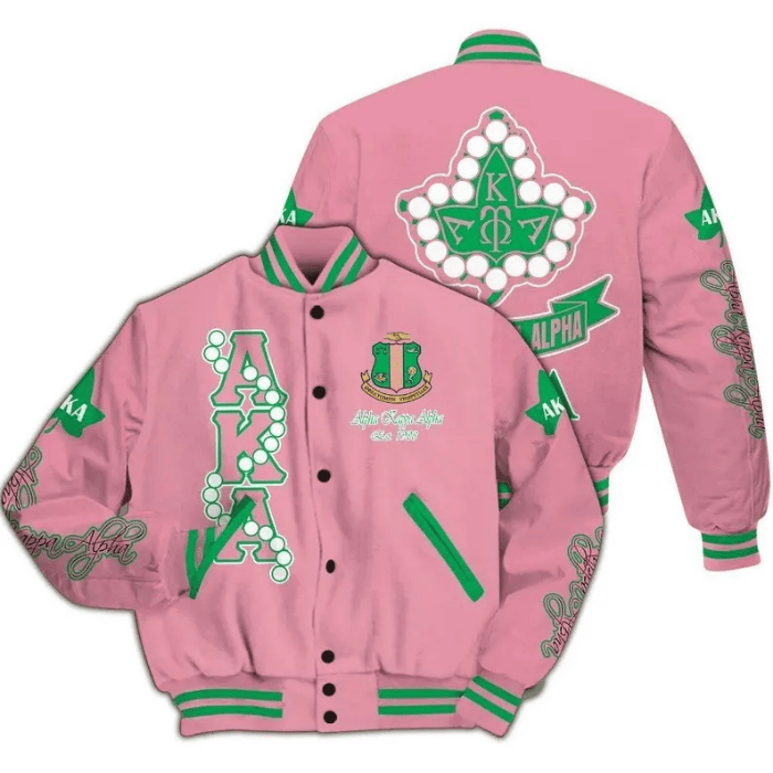 alpha kappa alpha classic pink baseball jacket gcjts