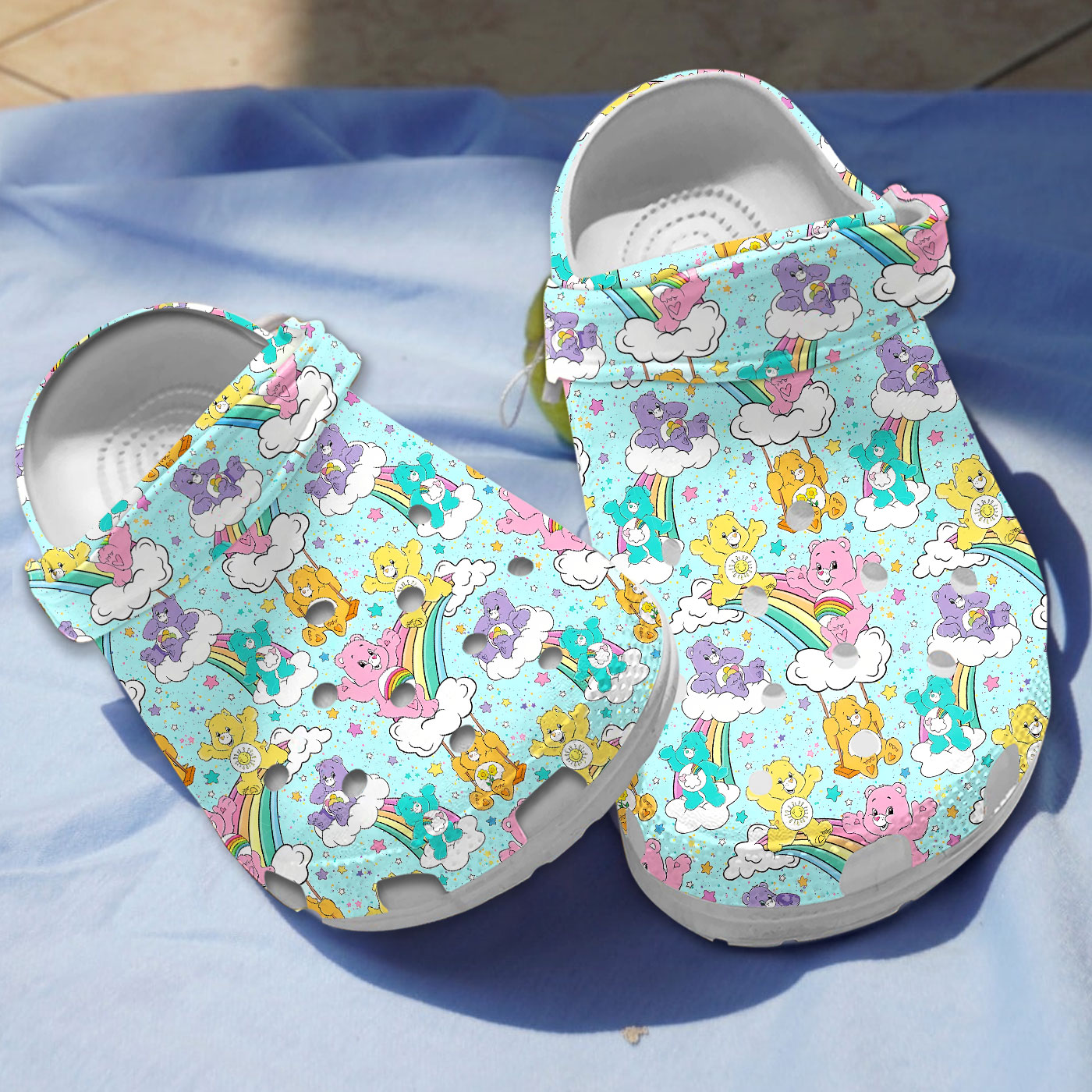 amazing care bear coloful cartoon clogs for kids and adults jrmpx
