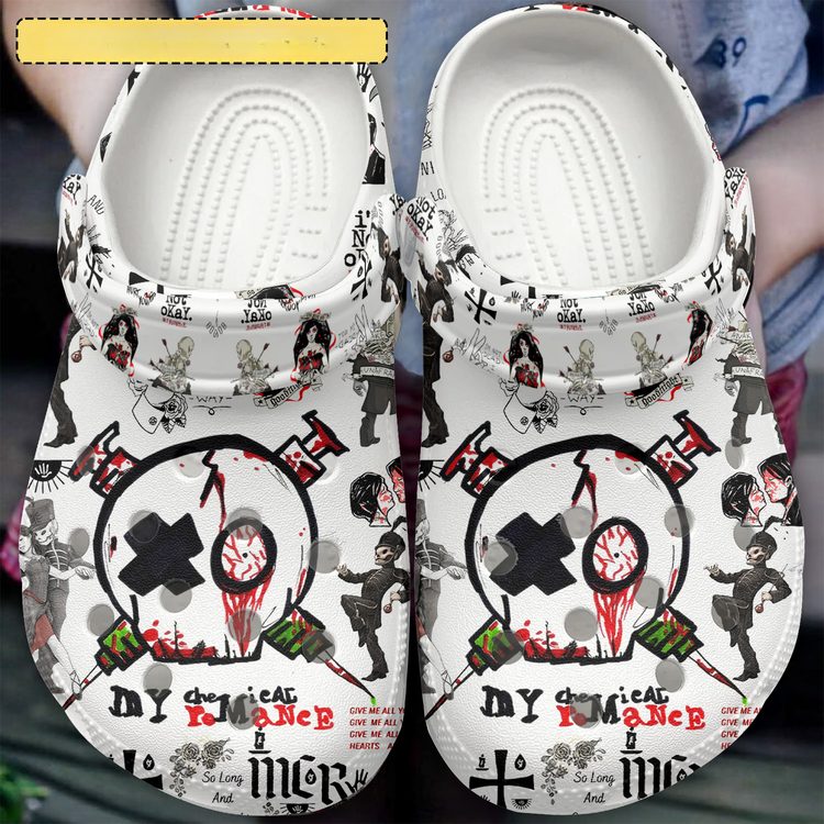 amazing my chemical romance white stunning clogs fast shipping worldwide tpogh