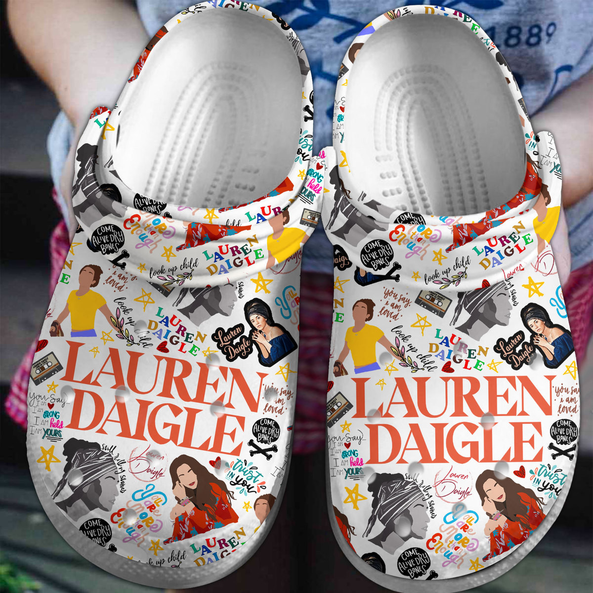 amazing white lauren daigle music clogs for kids and adults tbe4k