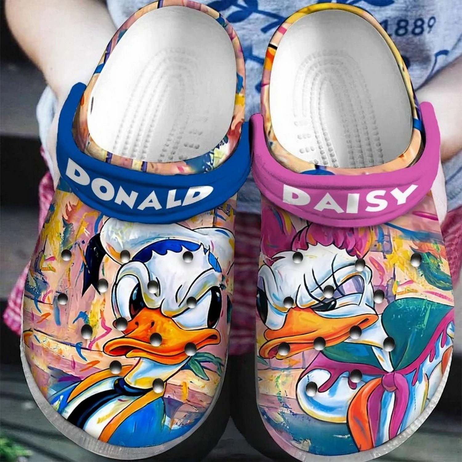 angry donald and daisy duck clogs fast shipping service available 0vely