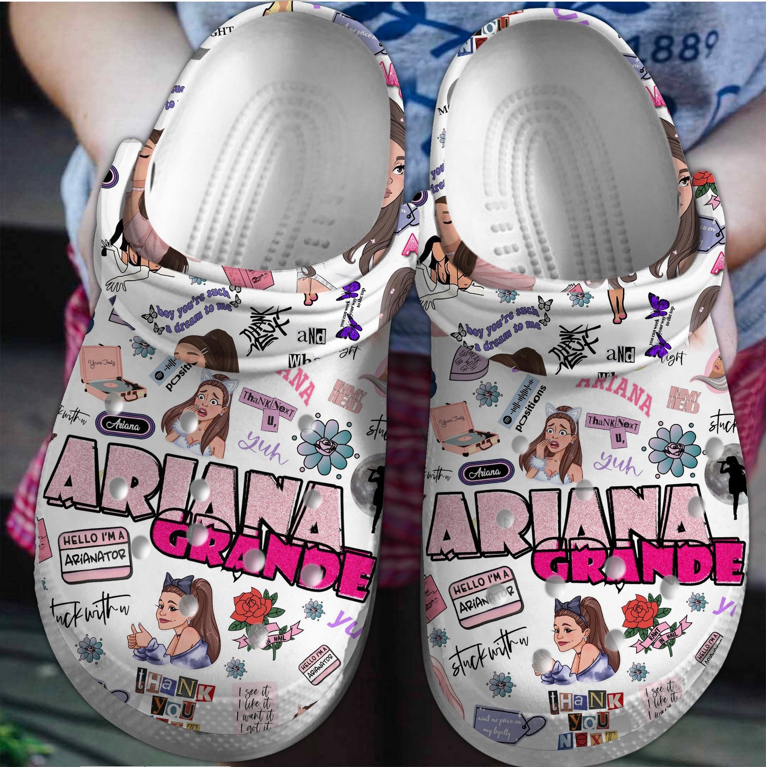 ariana grande music hello i am a arianator clogs fast shipping service available mp6p4