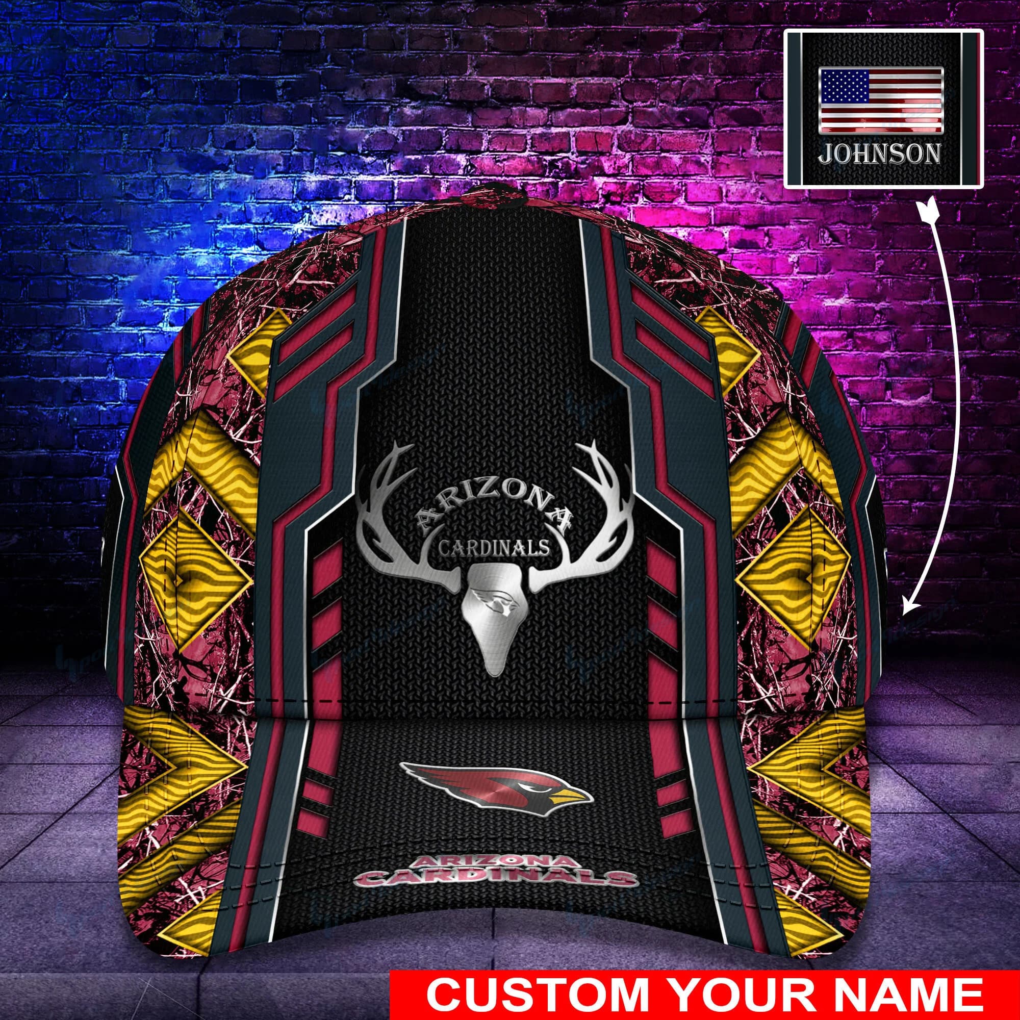 arizona cardinals personalized classic cap bg445 aqjdr