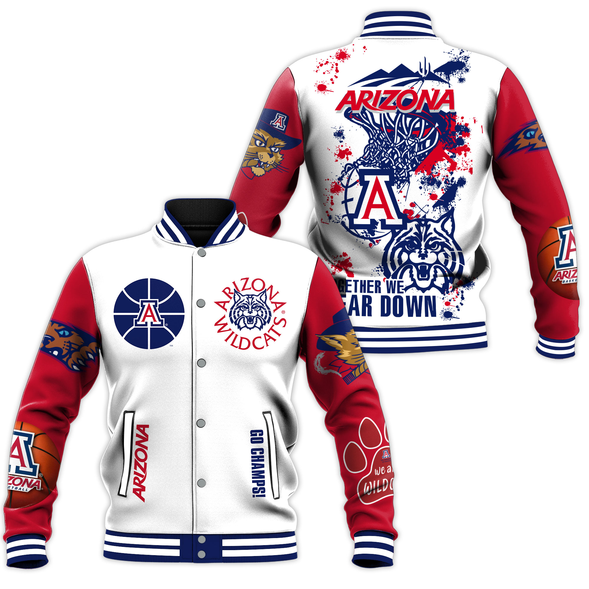 arizona wild cats go champs sport baseball jacket noyid