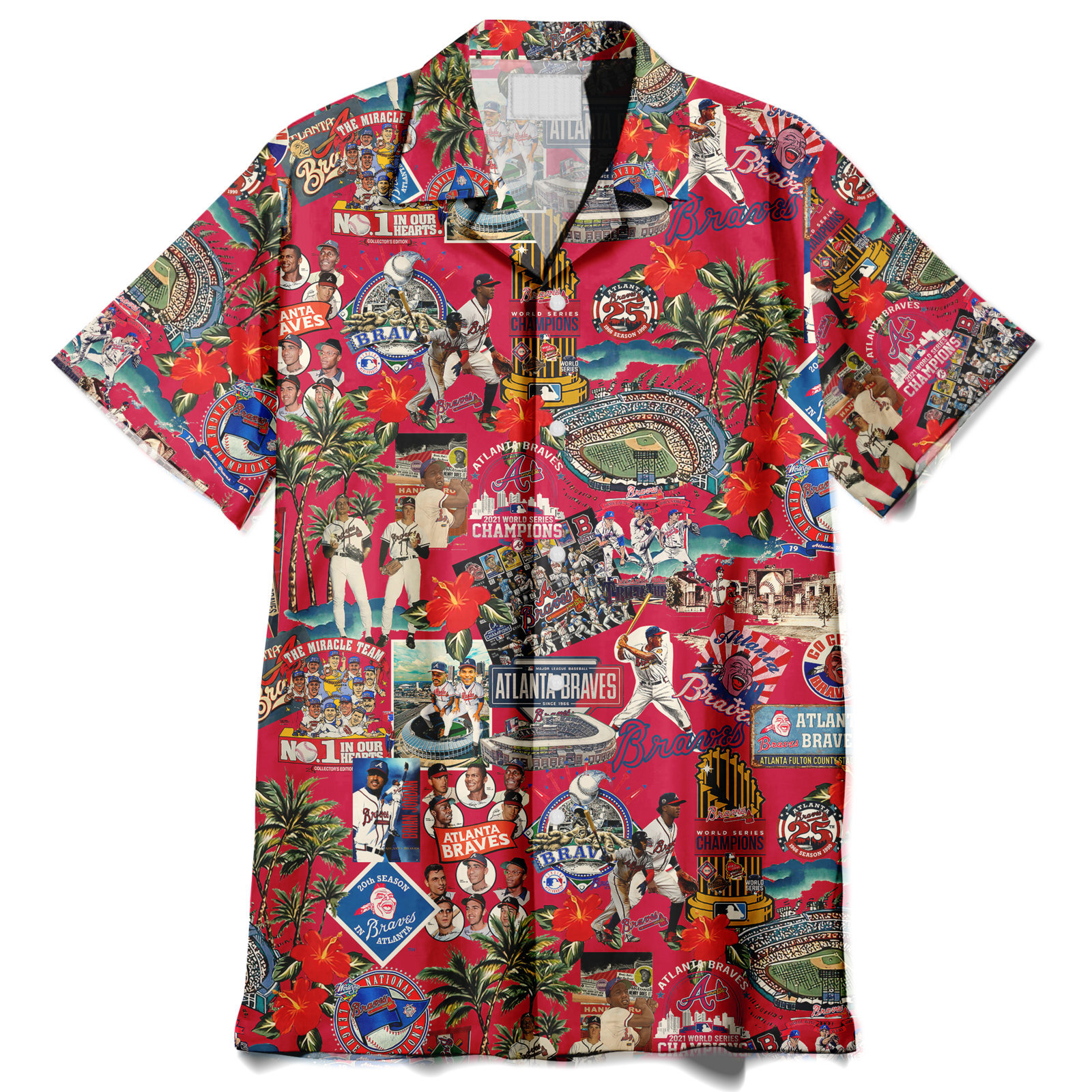 atlanta braves palm trees pennants and baseball glory hawaiian shirt owl ohh aumut