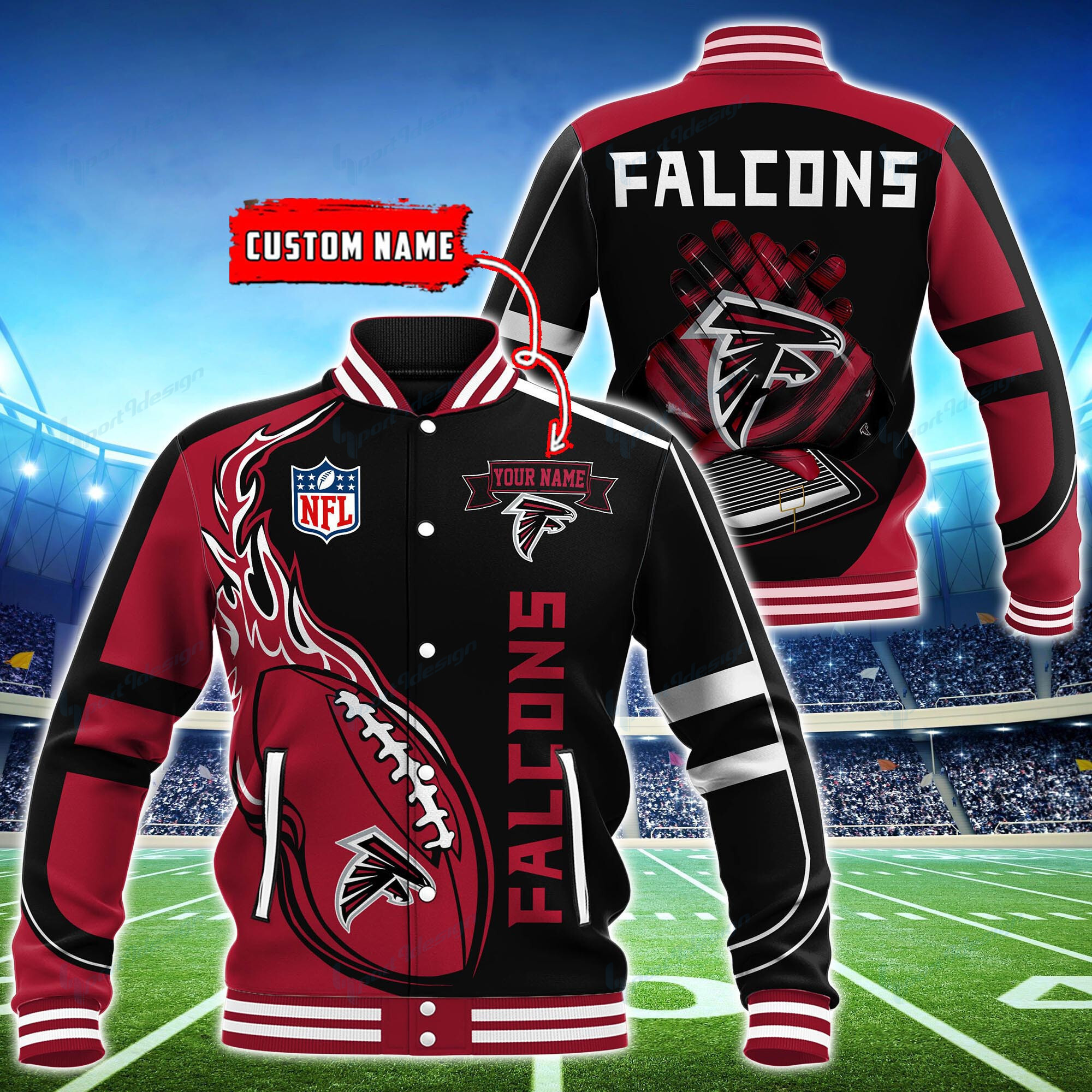 atlanta falcons personalized baseball jacket bg02 qo8aw
