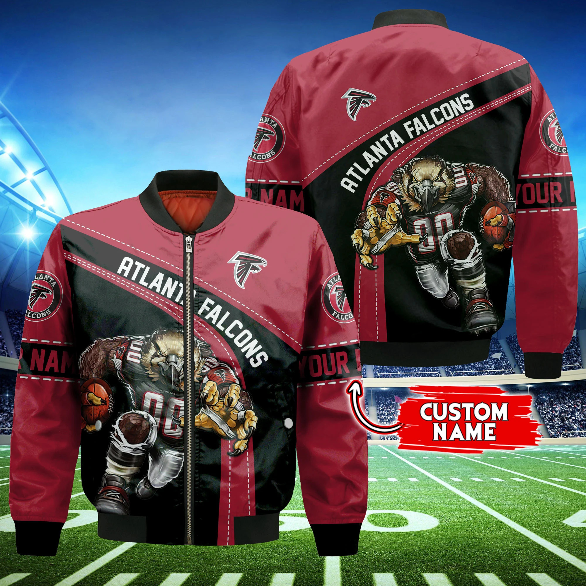atlanta falcons personalized thick bomber jacket cs109 u6ohx