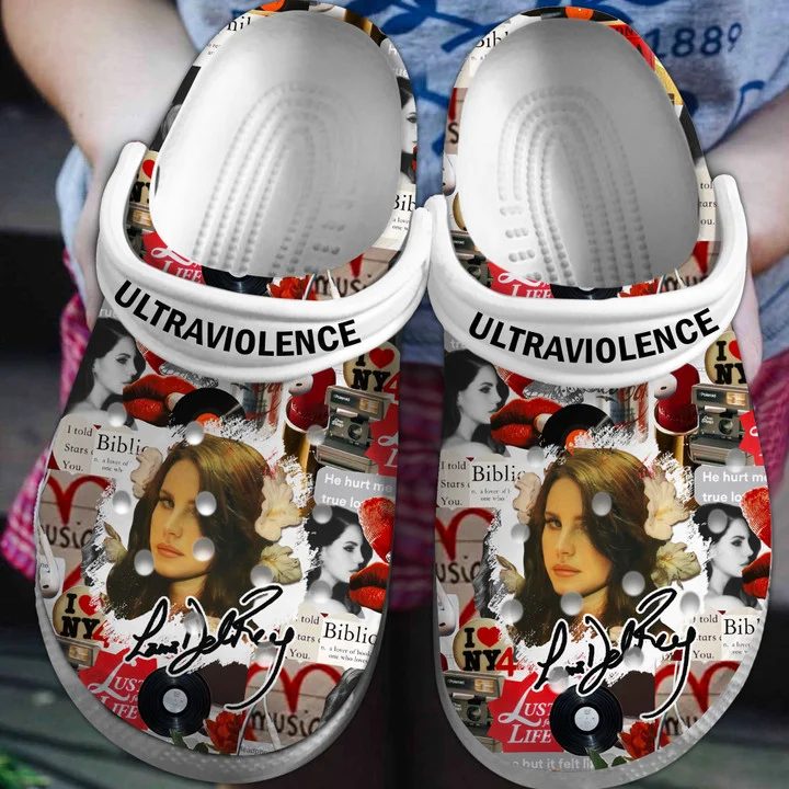 attractive design of beautiful singer lana del rey music crocs qetb3
