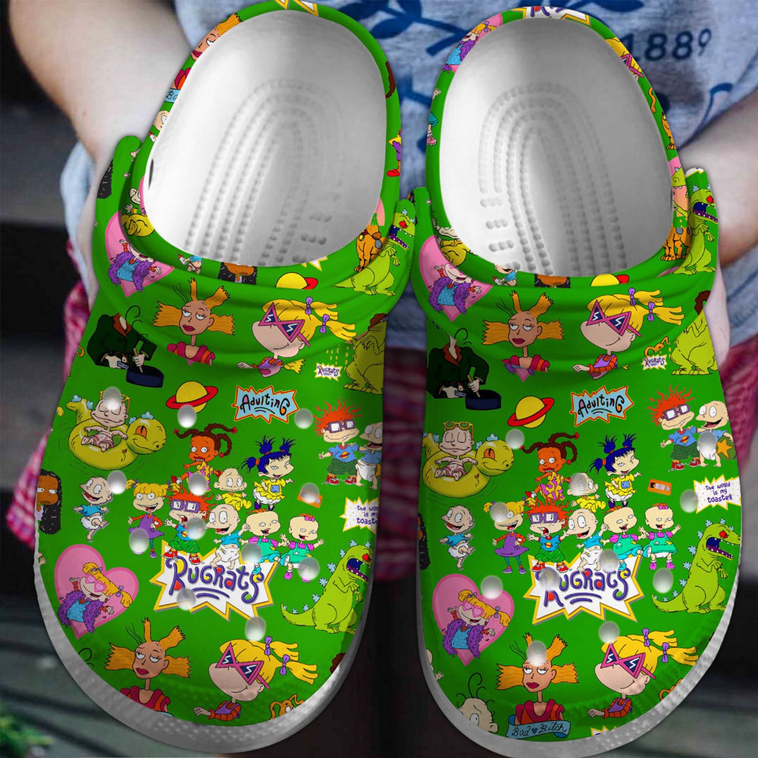 audulting rugrats green clogs for kids and adults fast shipping gf5wl