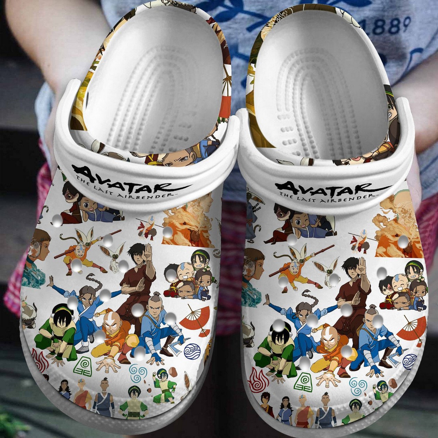 avatar the last airbender cartoon white clogs for kids and adults w2jc6