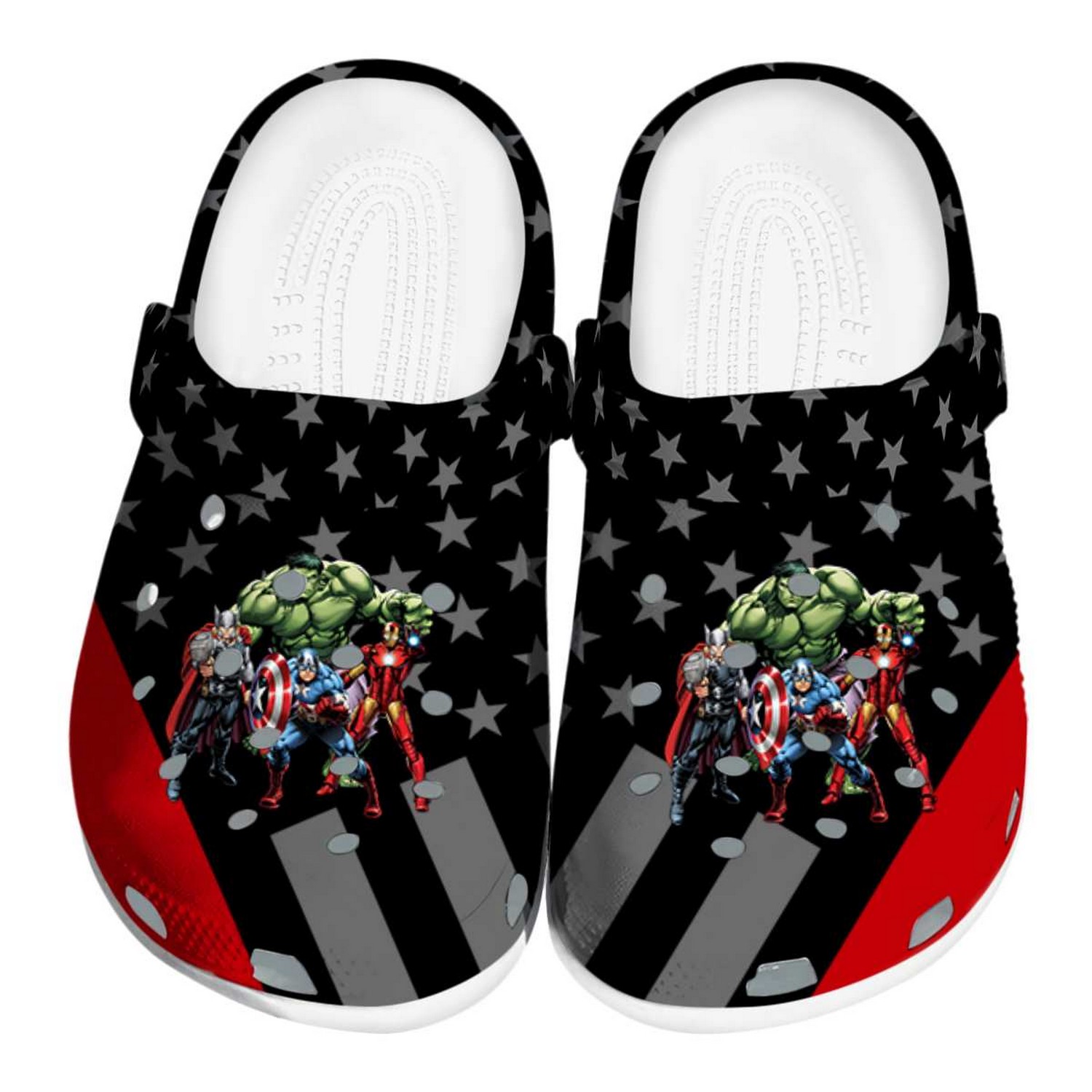 avengers stellar stripes theme clogs for kids 26 adults mdauu