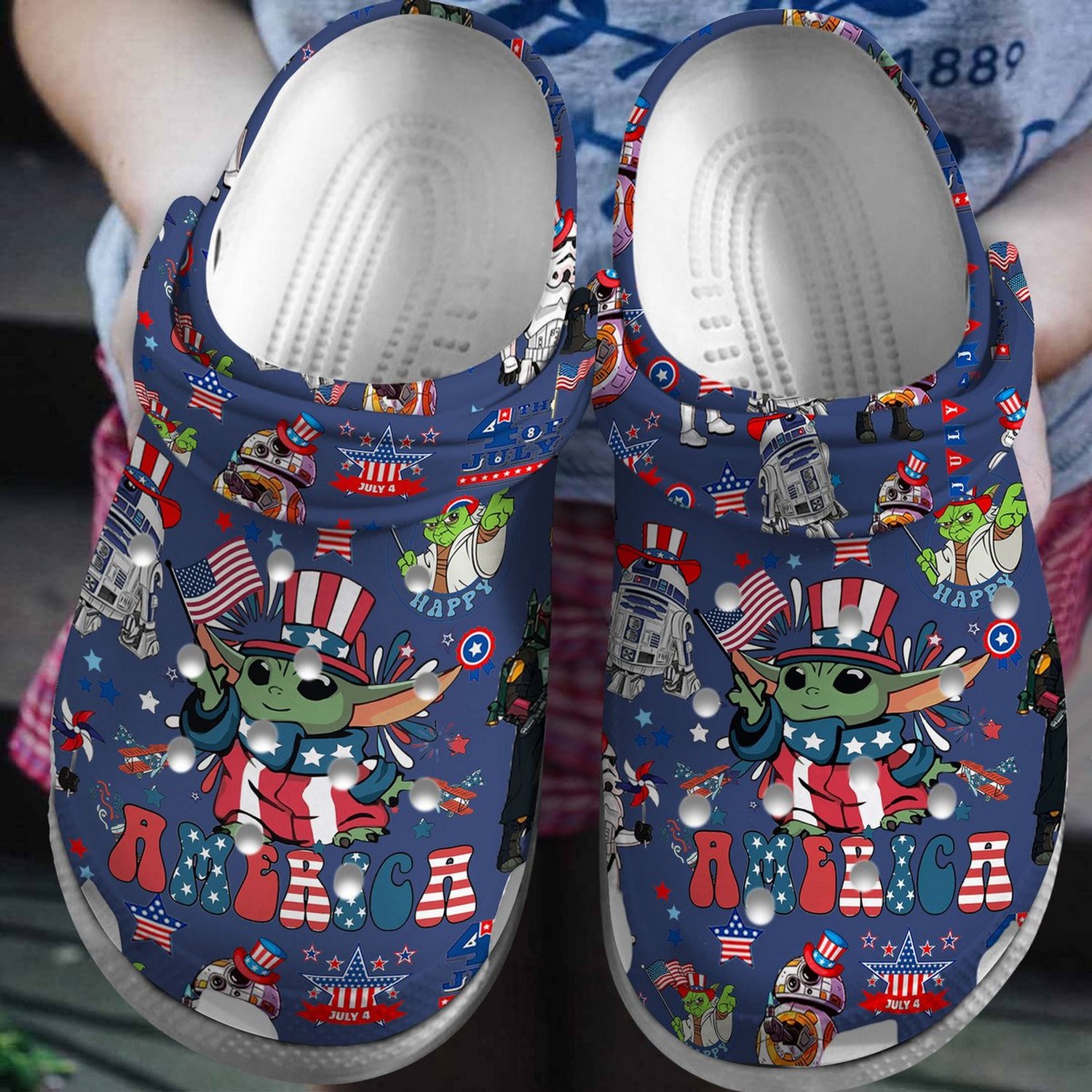 baby yoda star wars american blue clogs for kids and adults kfae3