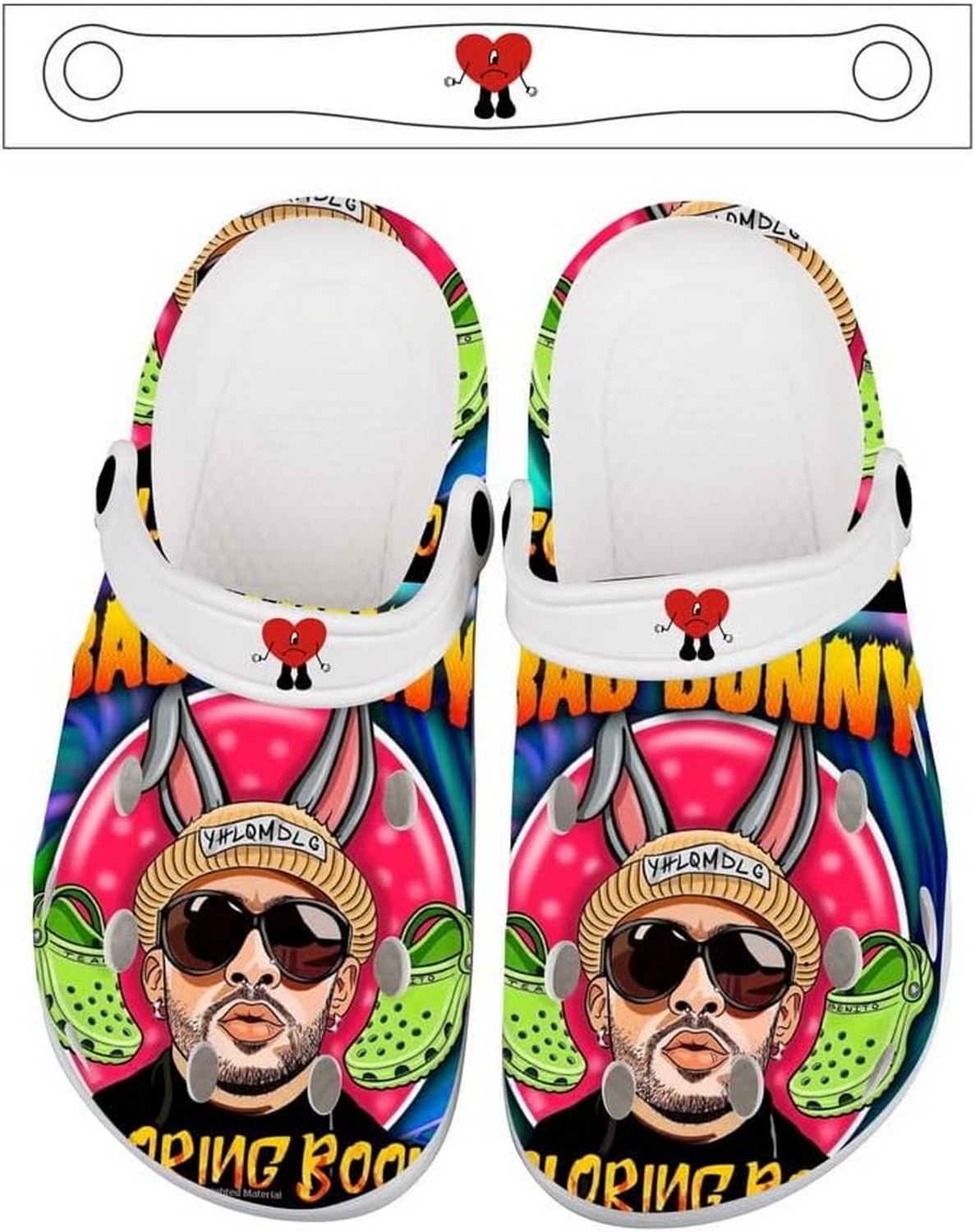 bad bunny colorful design and attracctive clogs fast shipping available kfjef