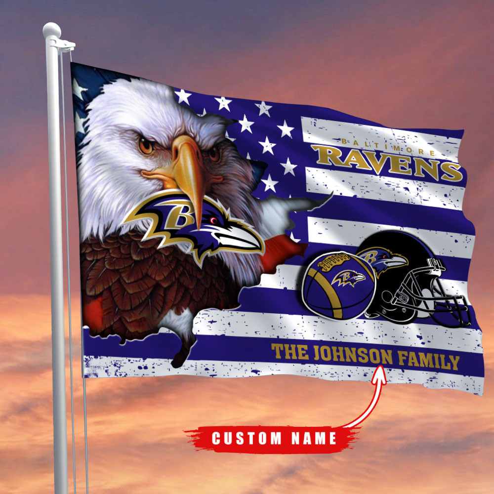 baltimore ravens flag custom name zstbh