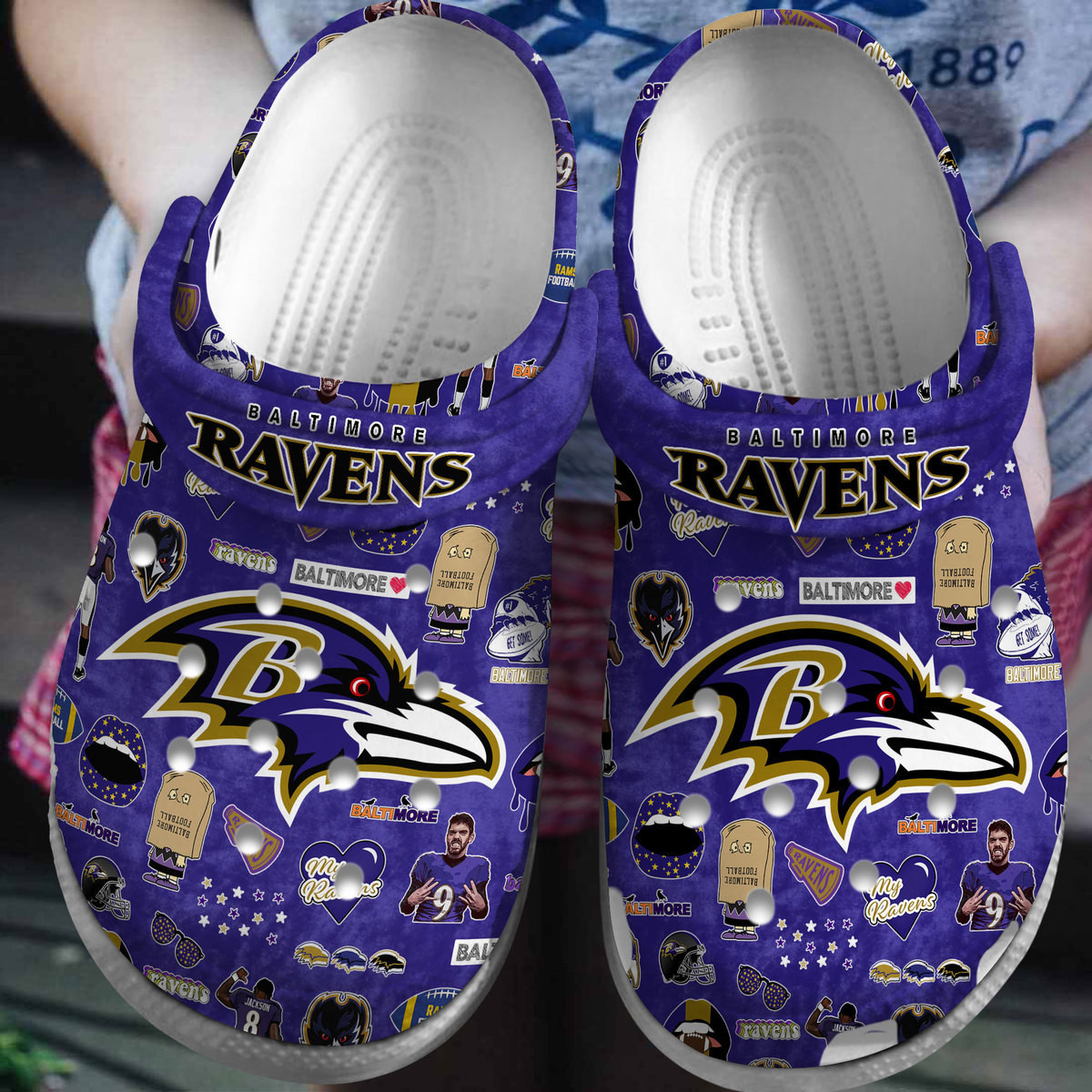 baltimore ravens nfl purple sport clogs for kids and adults 7ja2g