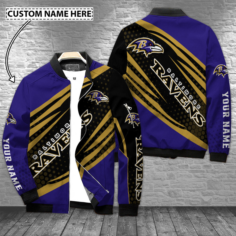 baltimore ravens personalized bomber jacket bg741 mbeee
