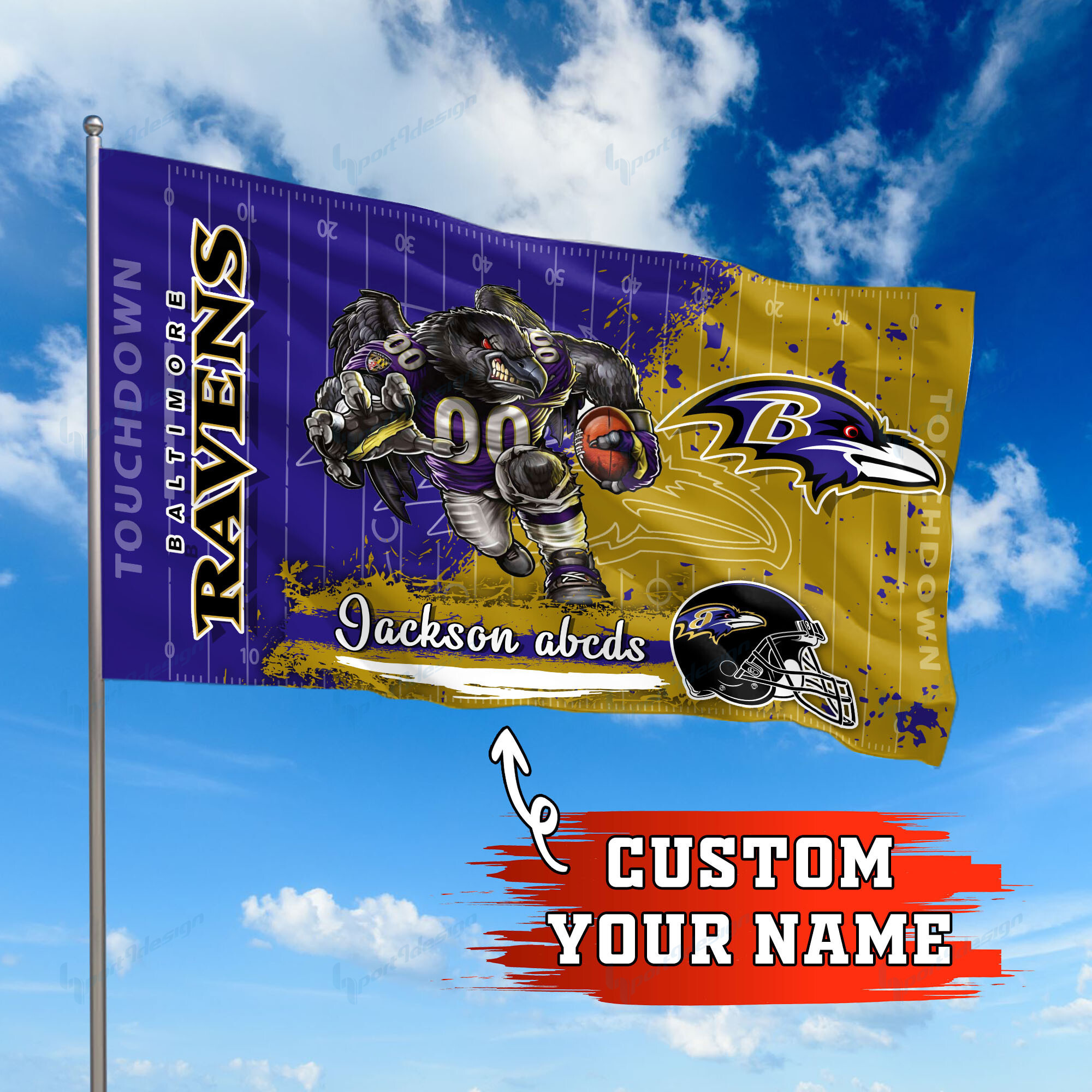 baltimore ravens personalized flag 239 e5qyd