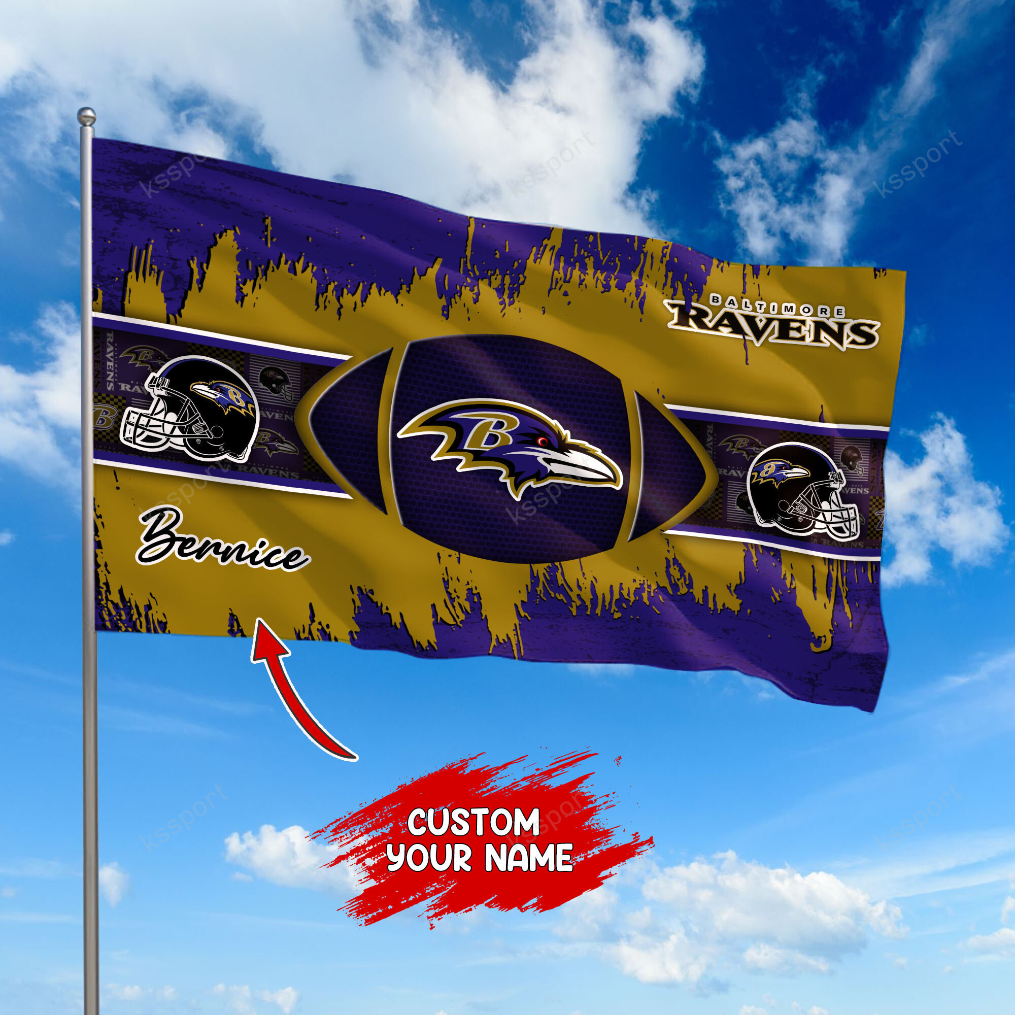 baltimore ravens personalized flag 375 lfebg