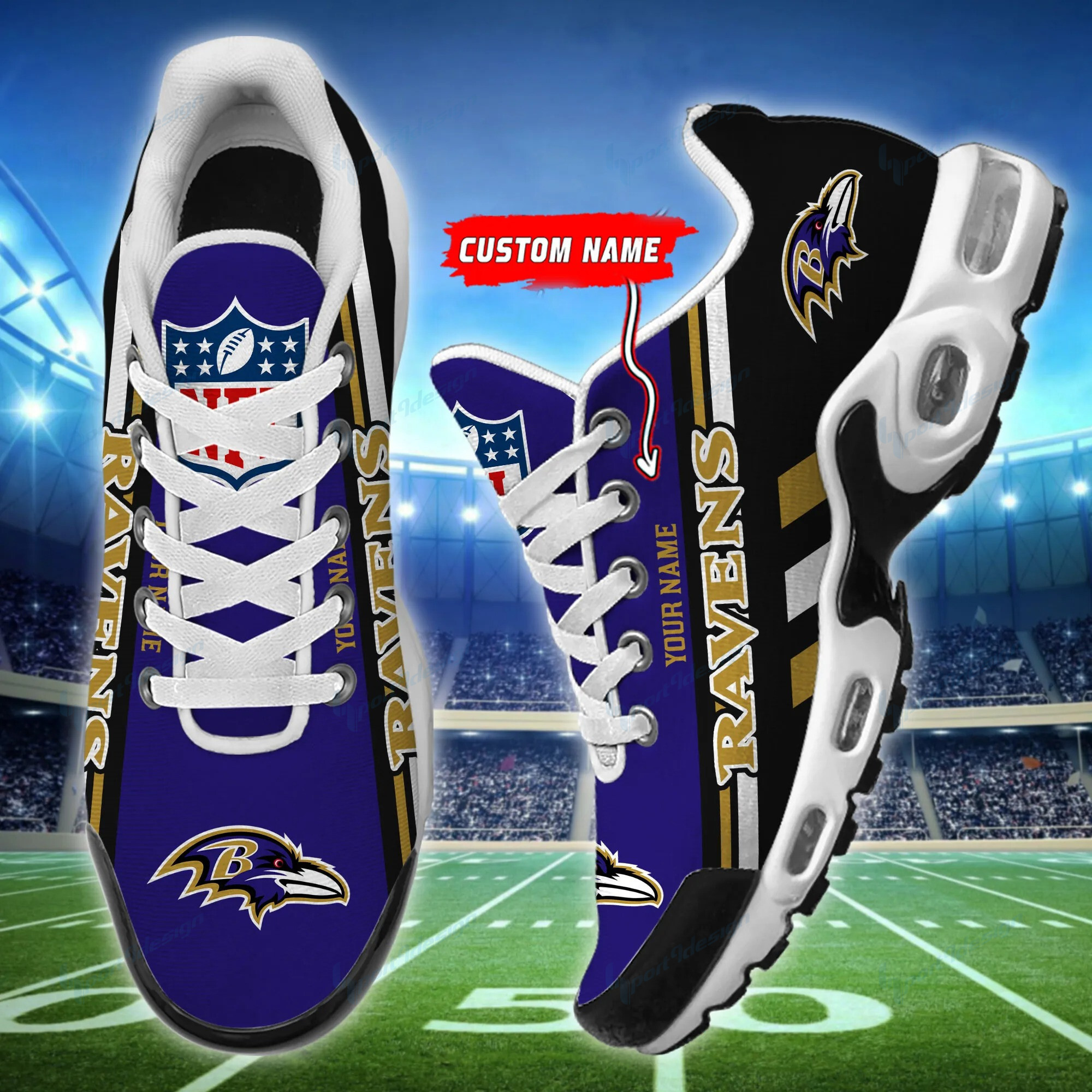 baltimore ravens personalized plus t n youth sneakers bg50 fvcom