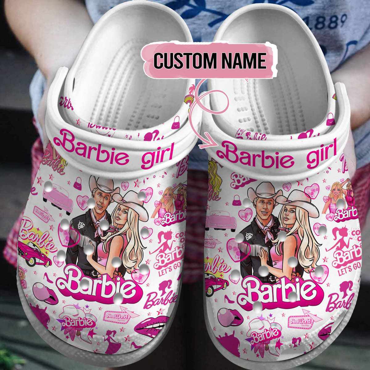 barbie cartoon crocs crocband clogs shoes custom name for men women and kids 28429 1 1