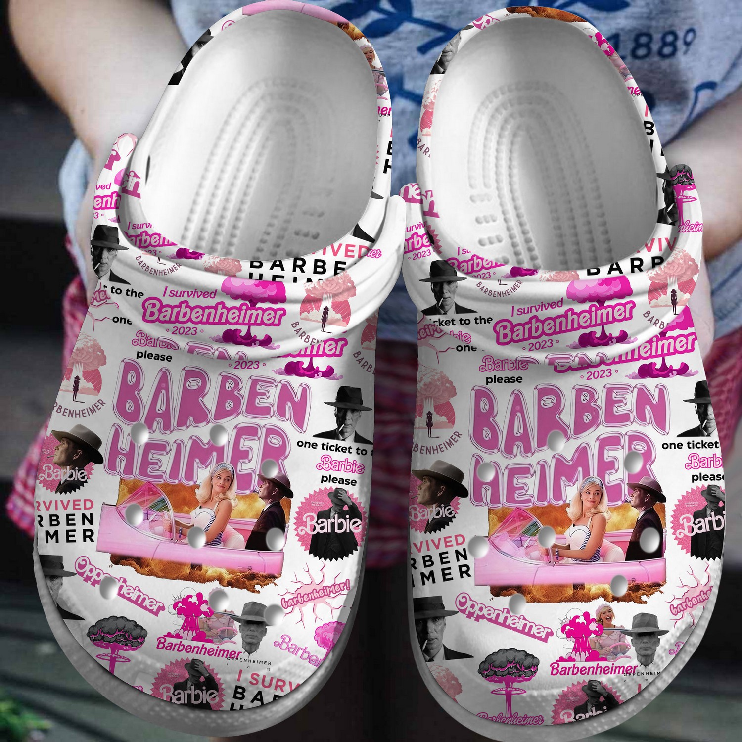 barbie movie barben heimer live action black pink white clogs for kids and adults fast shipping 8pyif