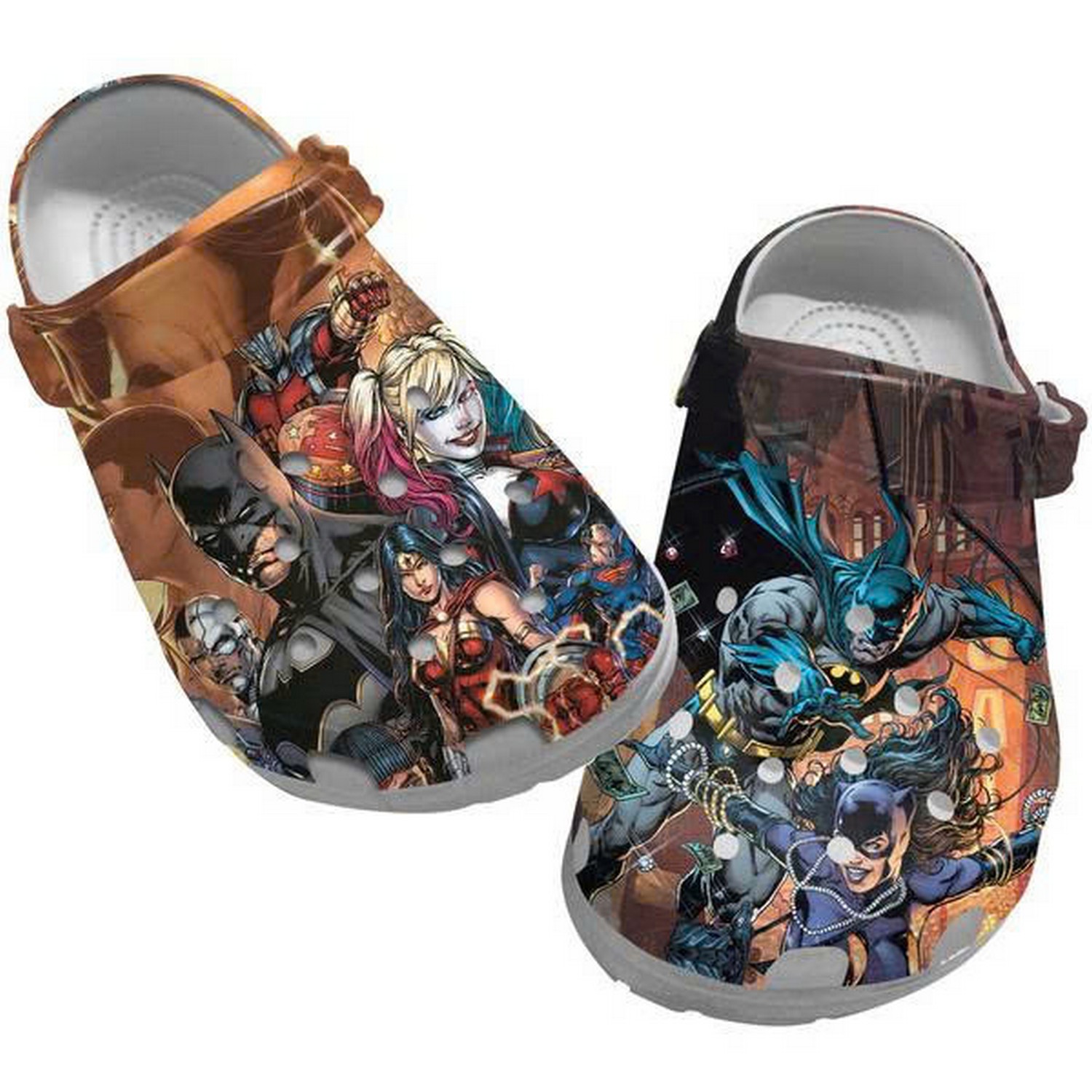 batman dc comic university cartoon characters clogs for kids and adults hucpr