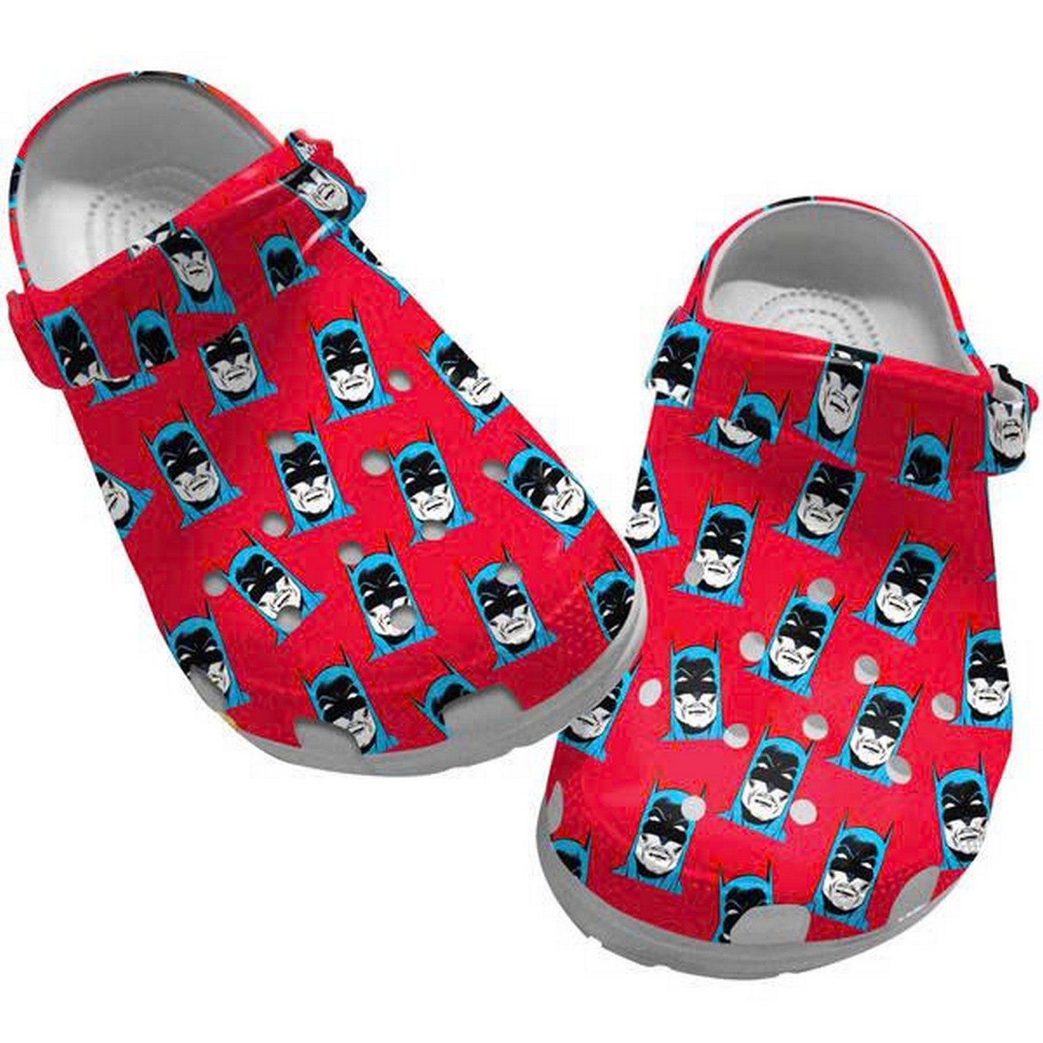 batman face tiny pattern red clogs for kids 26 adults gdfgi
