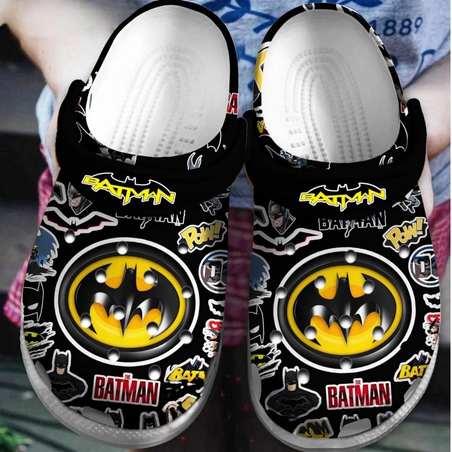 batman logo dc comics limited clogs for kids and adults kj6ns