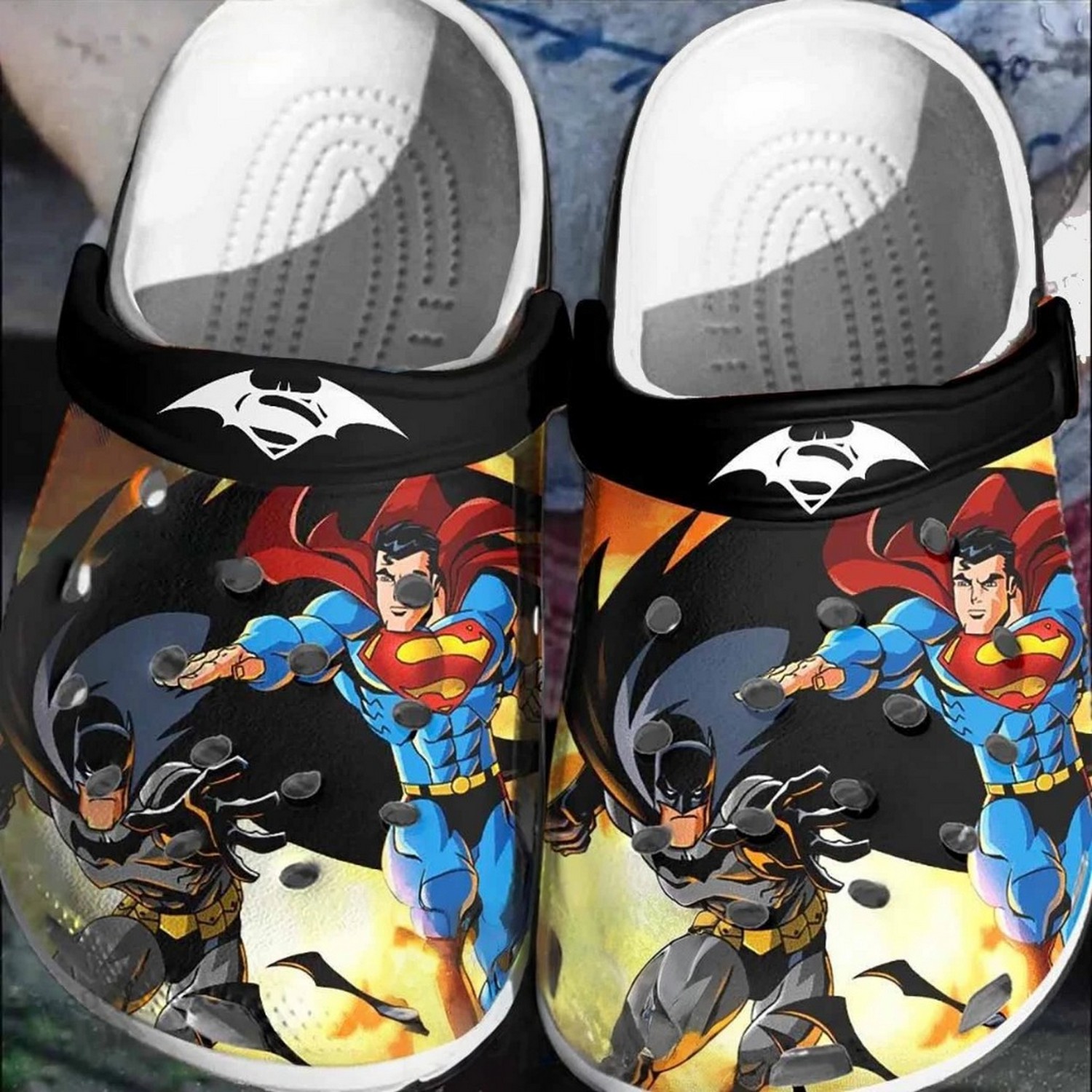 batman vs superman dc comics flying. clogs for kids 26 adults vo55g