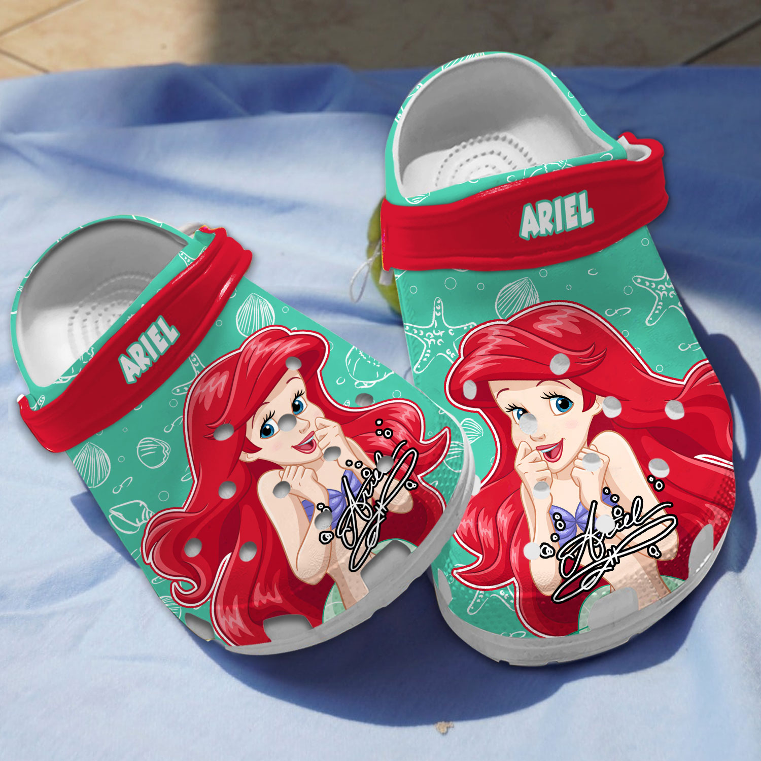 beautiful ariel the little mermaid cartoon clogs for kids and adults hwqmw