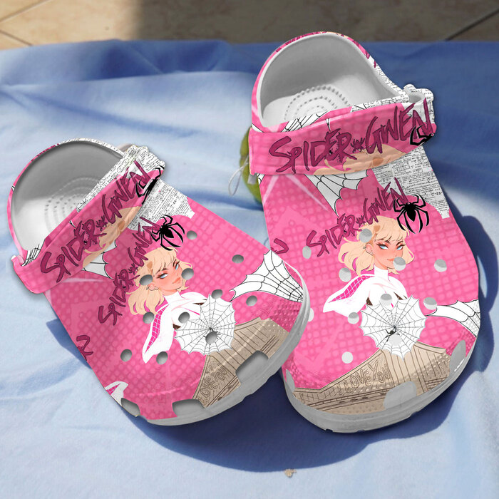 beautiful pink ghost spider gwen stacy clogs fast shipping k8j3k