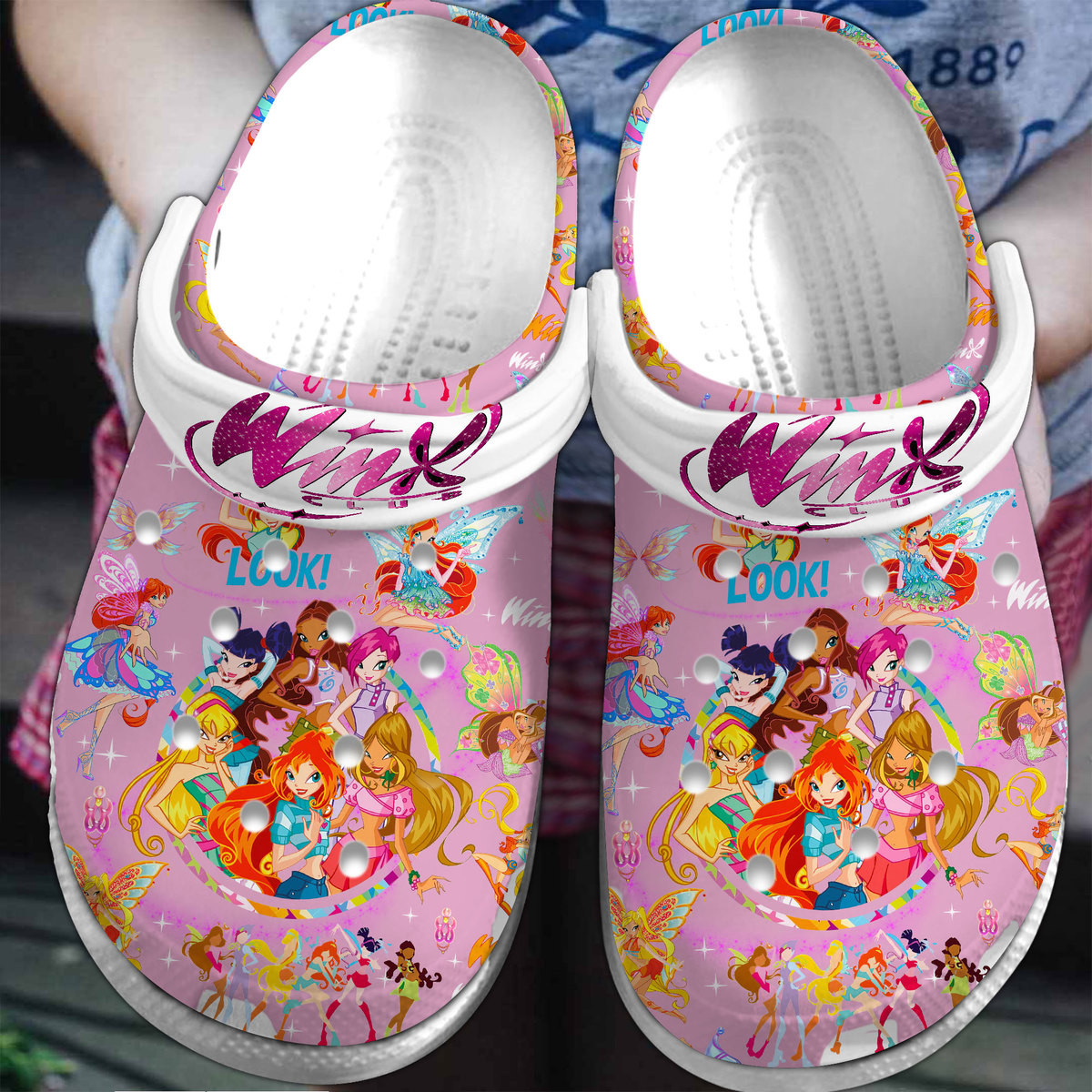 beautiful pink slippers winx cartoon clogs for kids and adults 1ok55