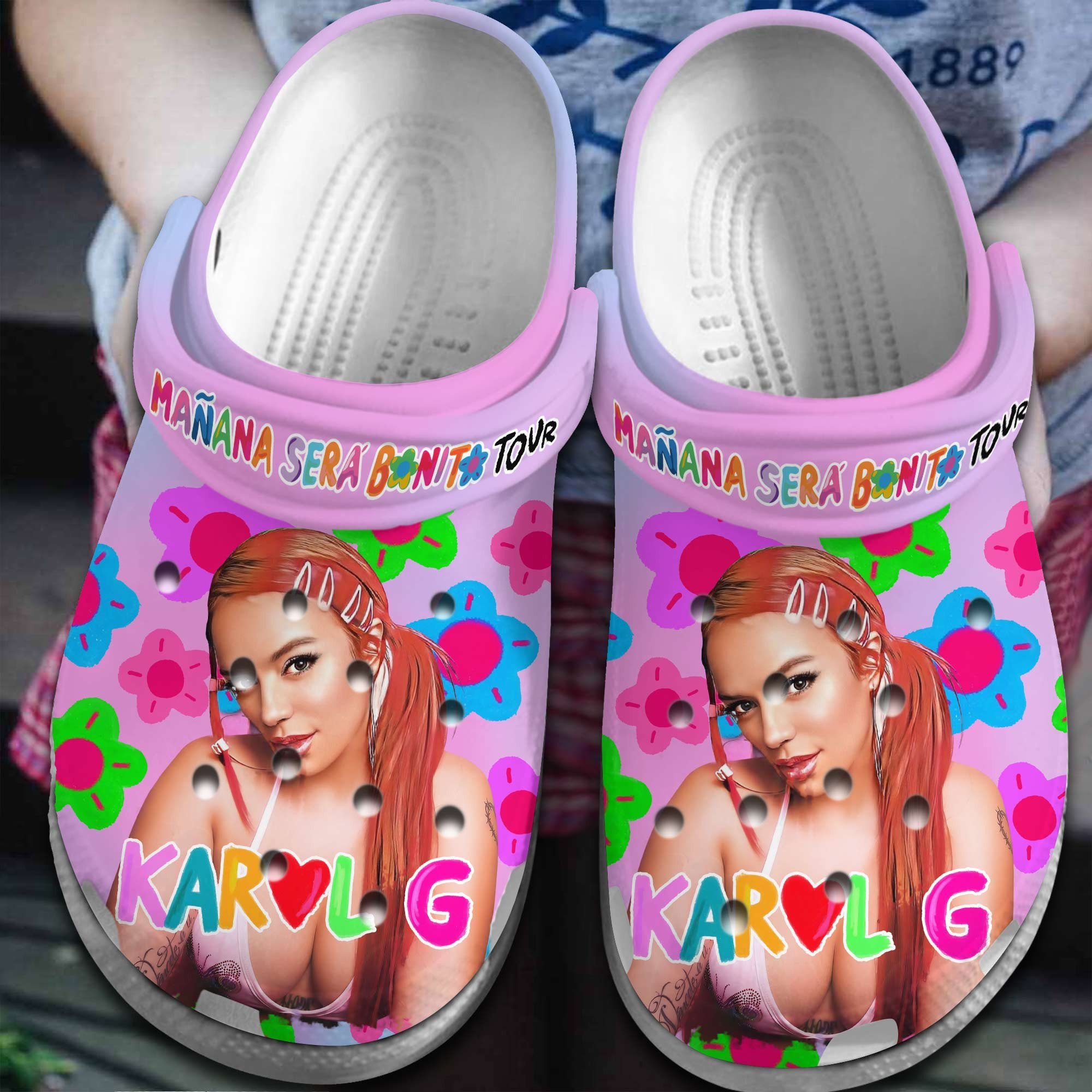 beautiful singer karol g music pink crocs perfect gift for fans ztooj