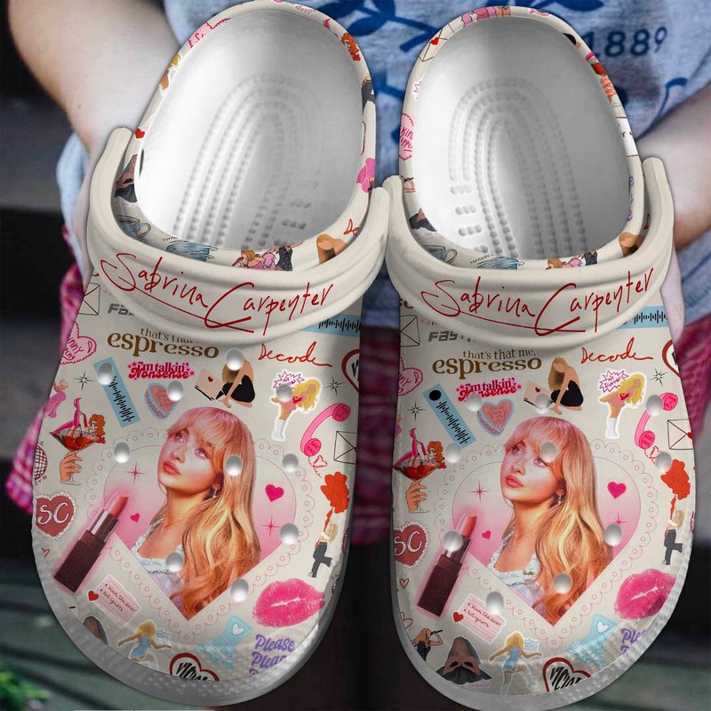 beautiful singer sabrina carpenter classic clogs shoes for fans shop now b53tv