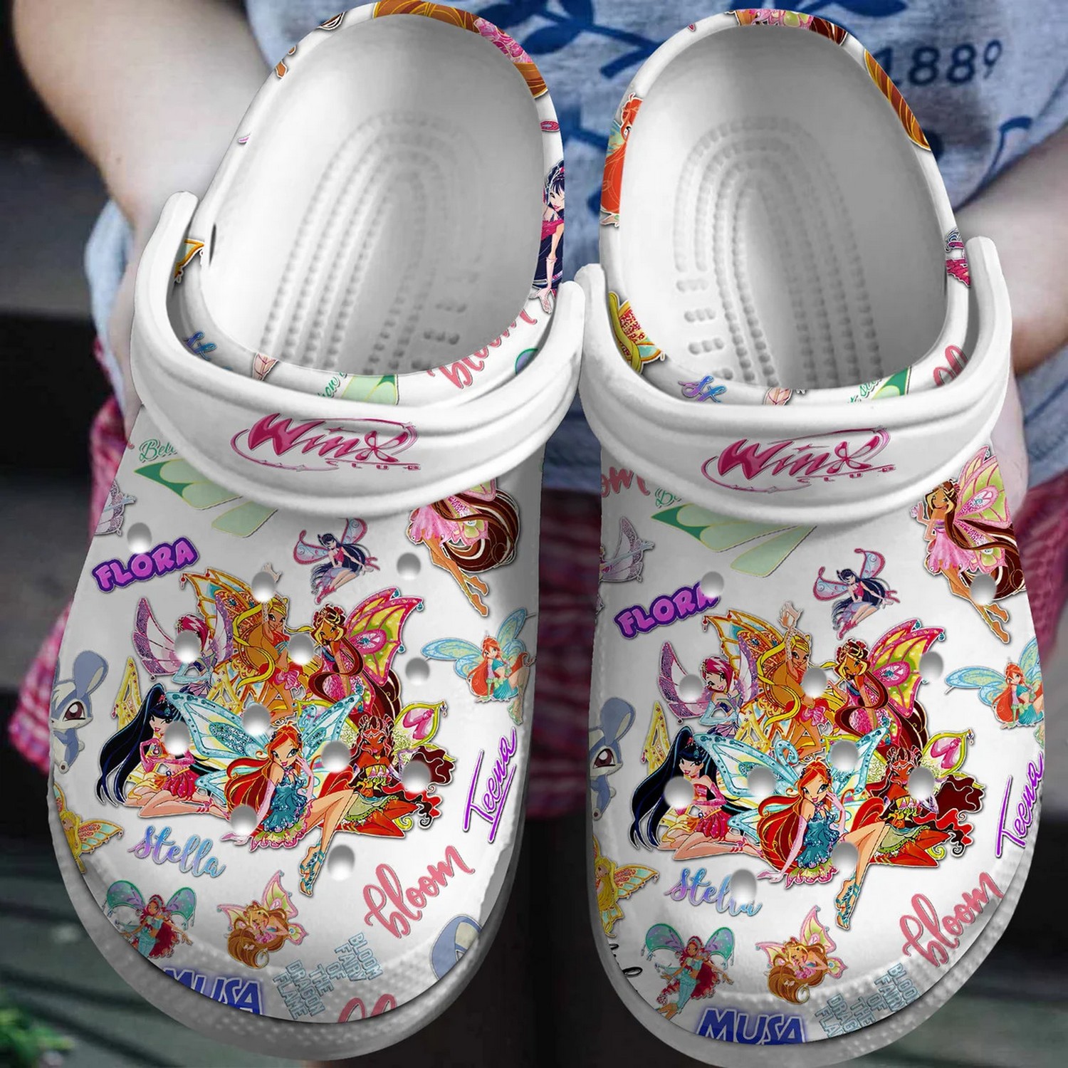 beautiful white slippers winx bloom fary of the dragon flame cartoon clogs for kids and adults fast shipping sxbec