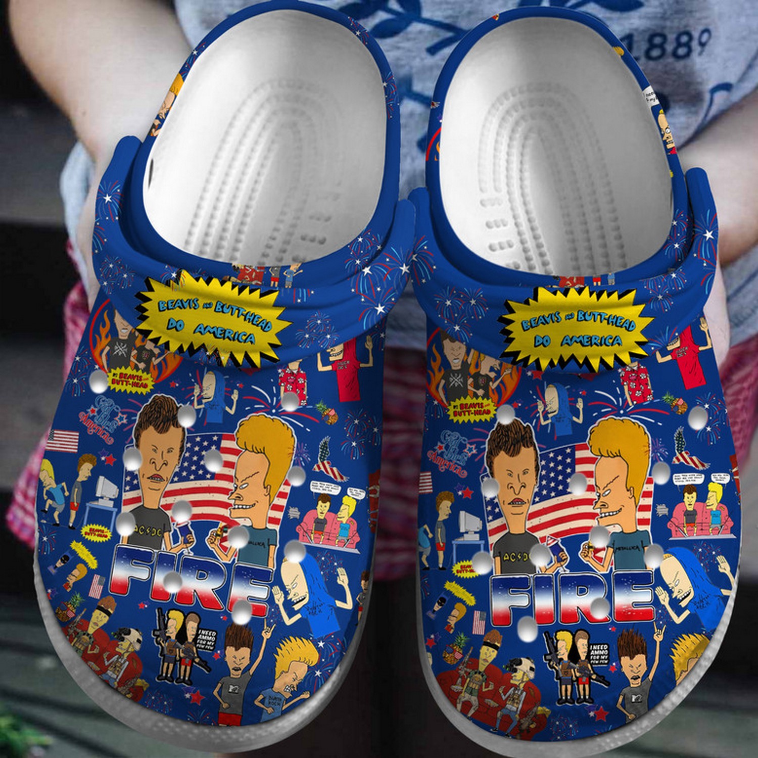 beavis and butt head do america cartoon blue clogs for kids 26 adults fkwty