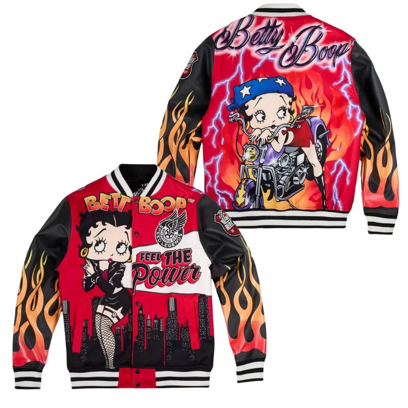 betty boop cool style feel the power baseball jacket njwuk