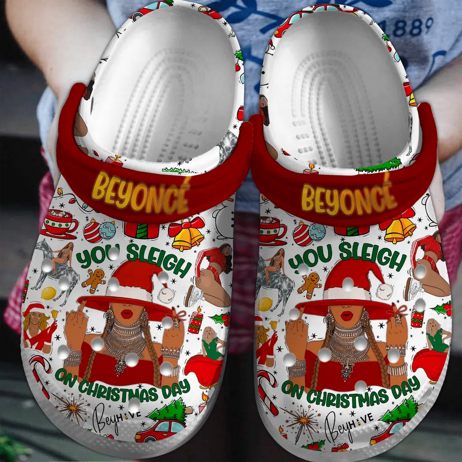 beyoncC3A3C2A9 you sleigh on christmas day clogs for kids and adults fast shipping knshu