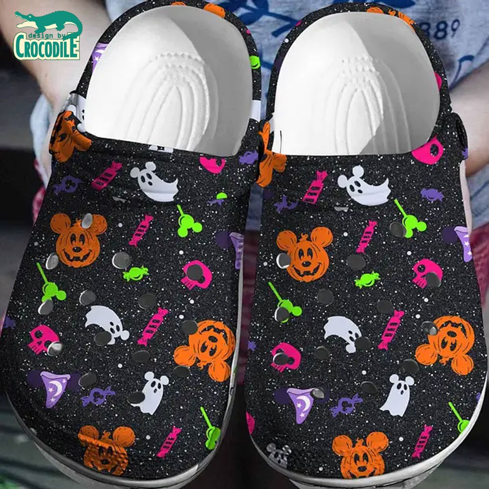 black holloween mickey mouse clogs for kids 26 adults sltk6