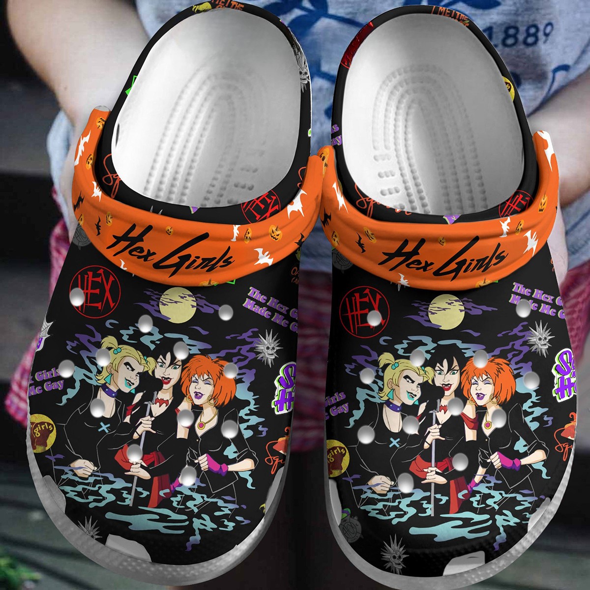 black stylish slippers hex girls music clogs for kids 26 adults cveej