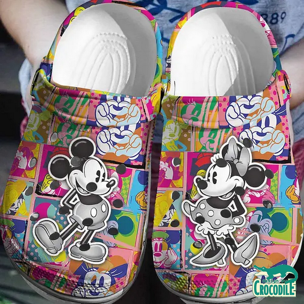 black white dance sport mickey and minnie colorful memories clogs for kids 26 adults xltad
