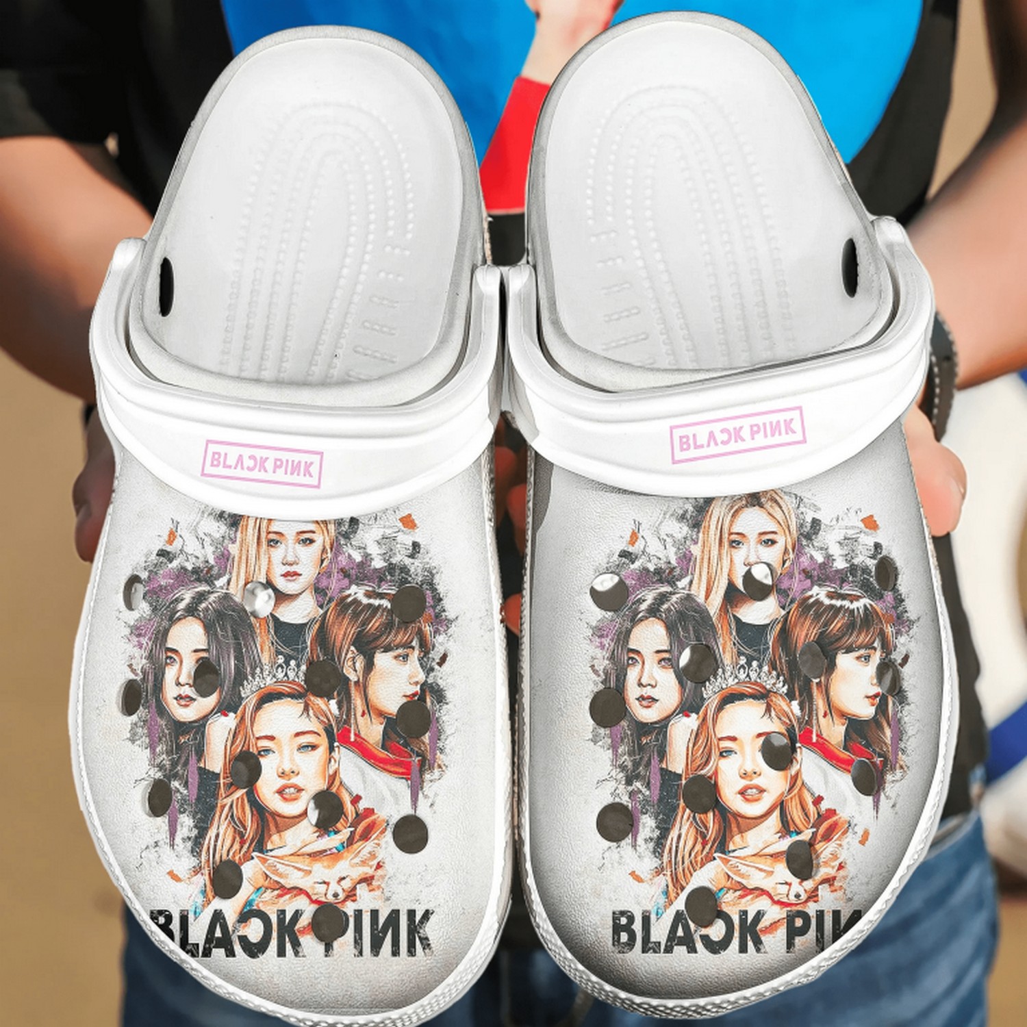 blackpink blink members painting clogs for kids and adults kx7wo