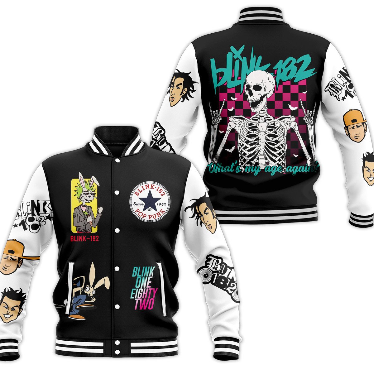 blink 182 swag cool band baseball jacket 28lud