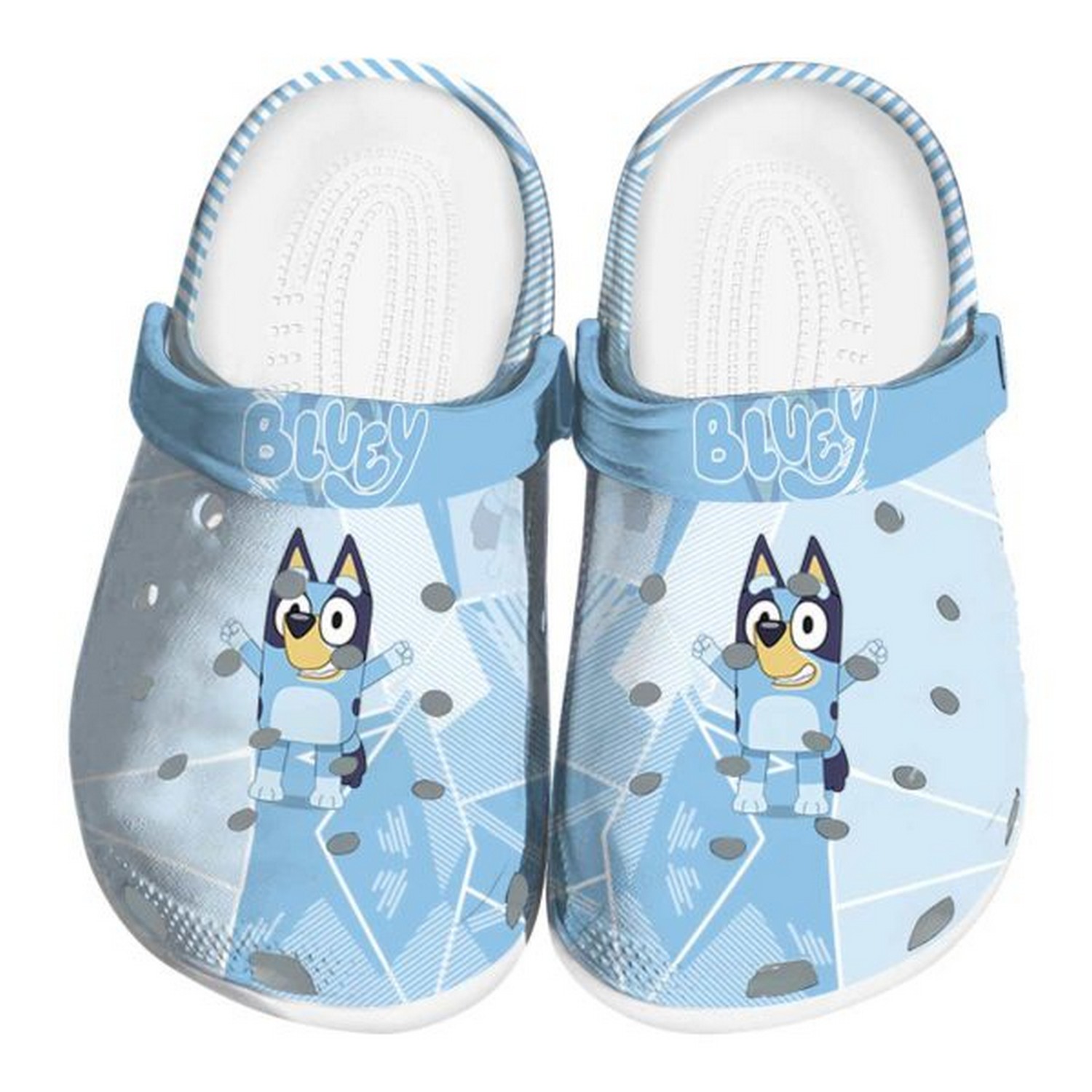 bluey geometric background clogs fast shipping available xtego