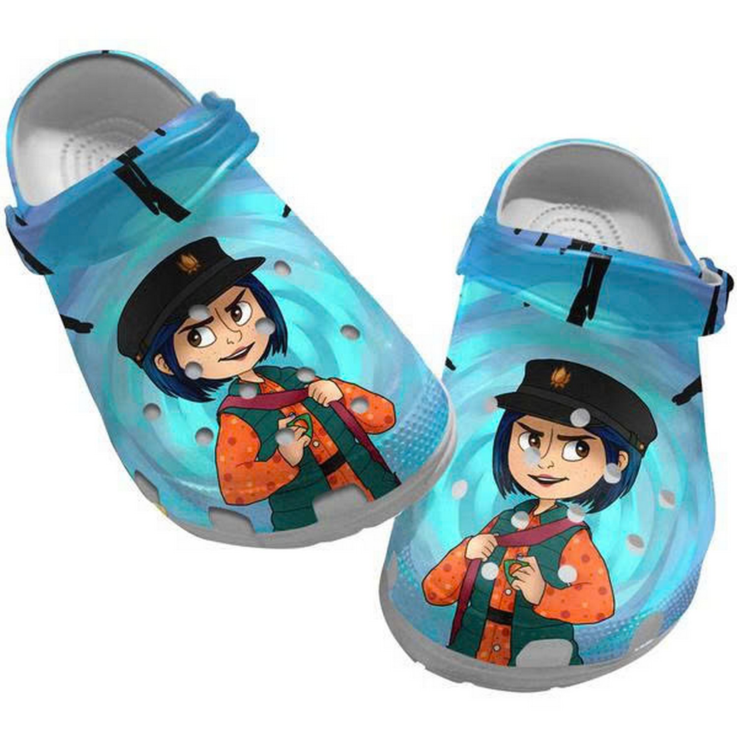 brave coraline blue vortex background clogs for kids and adults lgu81