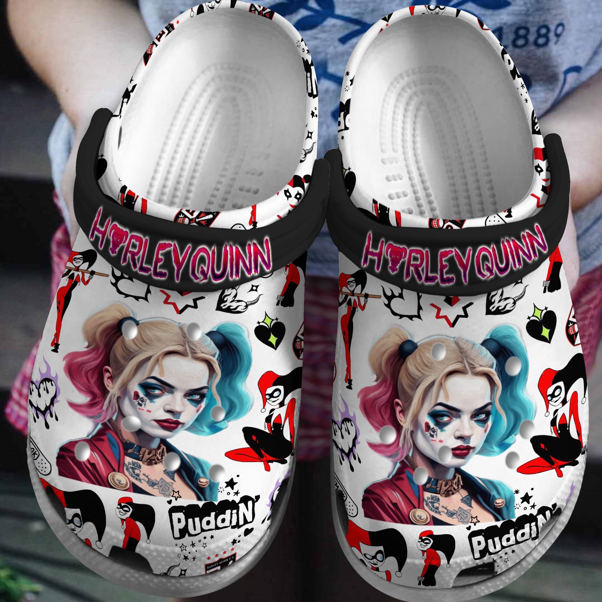 breathable and lightweight harley quinn clogs for kids 26 adults nkppv