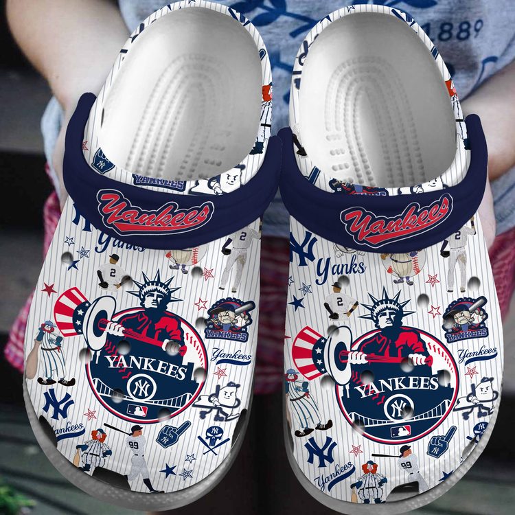 breathable and lightweight new york yankees mlb sport white clogs ms4g3