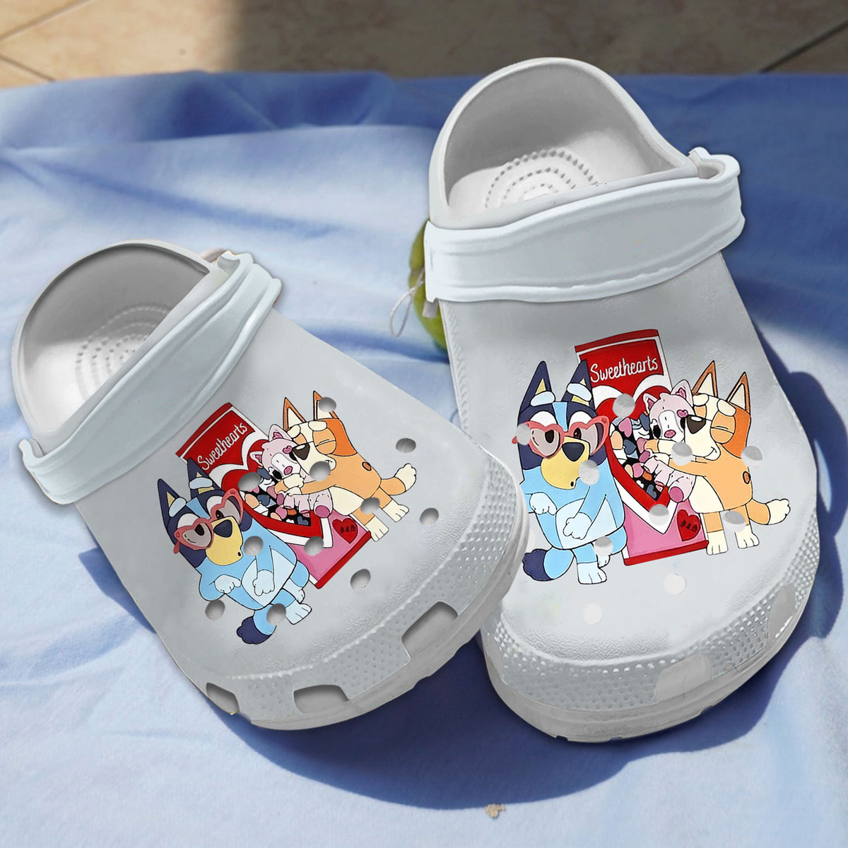 breathable bluey sweethearts valentine clogs for kids 26 adults 1rupb