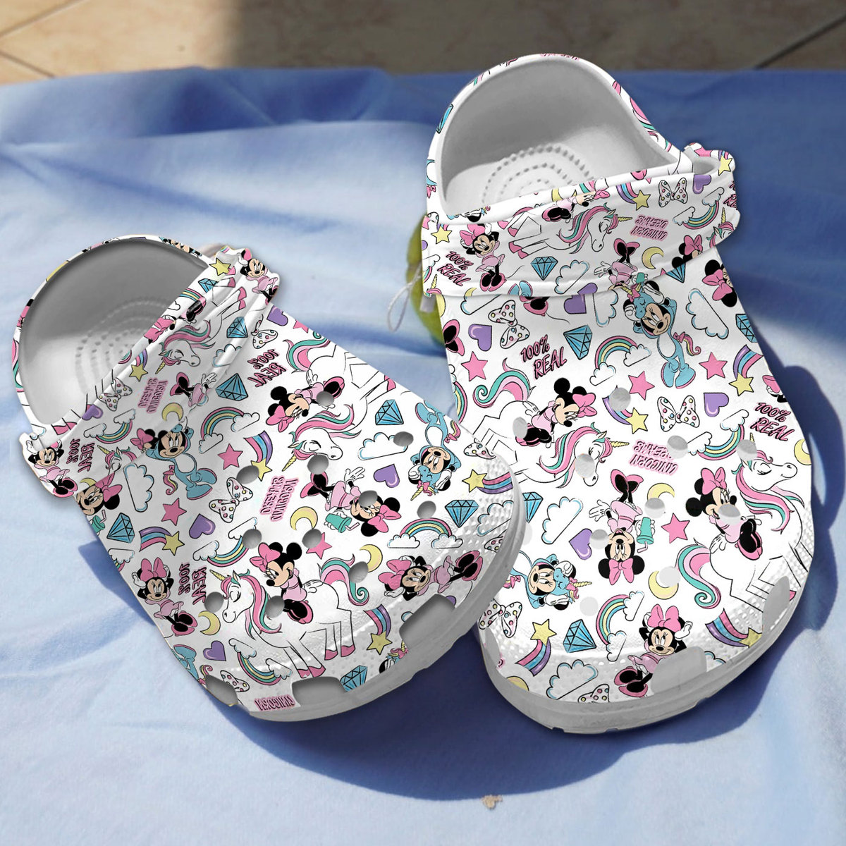 breathable mickey mouse white clogs for kids 26 adults tnbwp